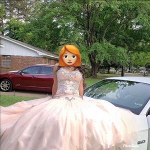 Mermaid soft pink prom dress